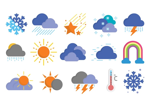 Weather icon set template vector design