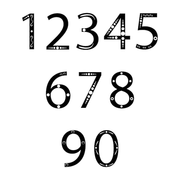 Web A set of numbers Exclusive to order design for logo poster invitation