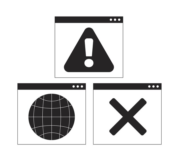Web alert interface 2D line objects set