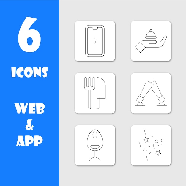 Web and App icons pack vector illustration