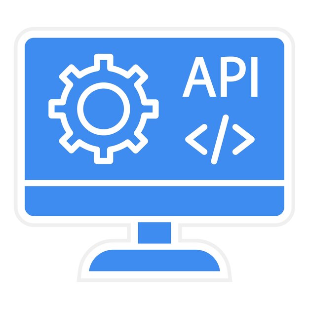 web api icon vector image can be used for coding and development