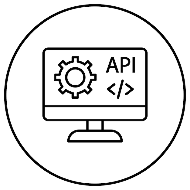 web api icon vector image can be used for coding and development