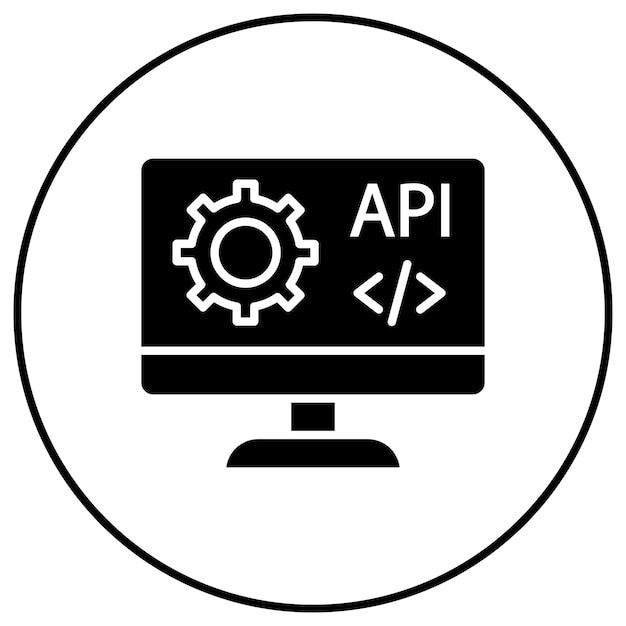 Web API icon vector image Can be used for Coding and Development
