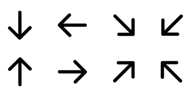 Web Arrows Direction Swipe Set