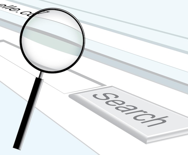 web background with a search button and magnifier