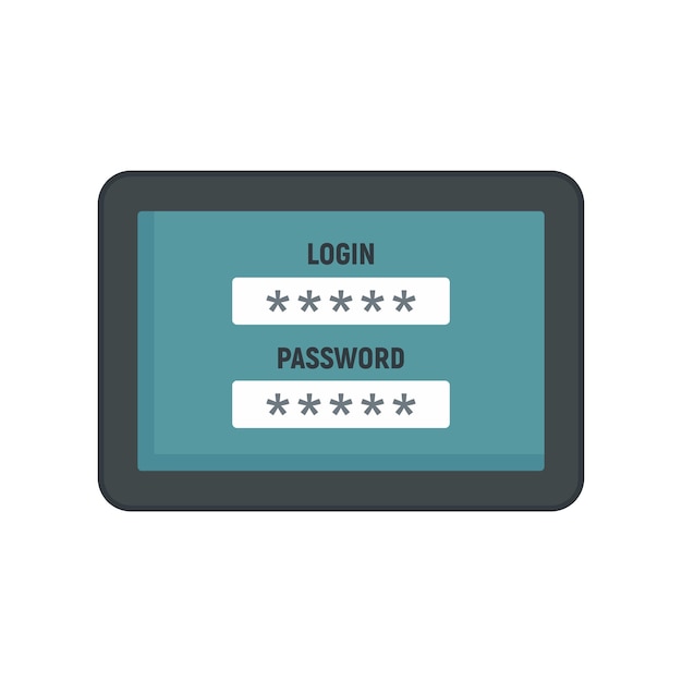 web bank login icon flat illustration of web bank login vector icon for web design