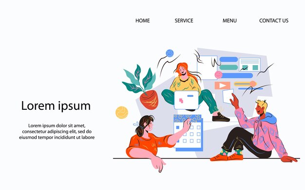 Web banner for agile system of management and development vector illustration