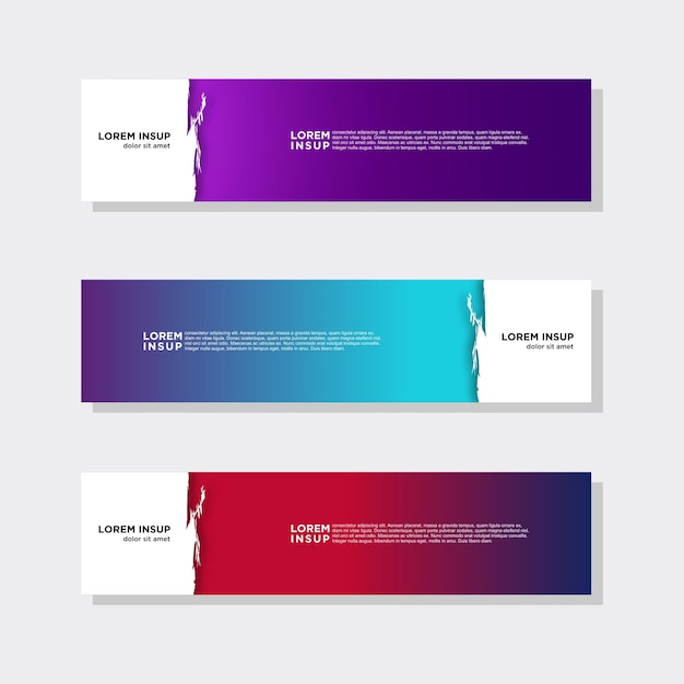 Web banner şablonunun soyut modern koleksiyonu