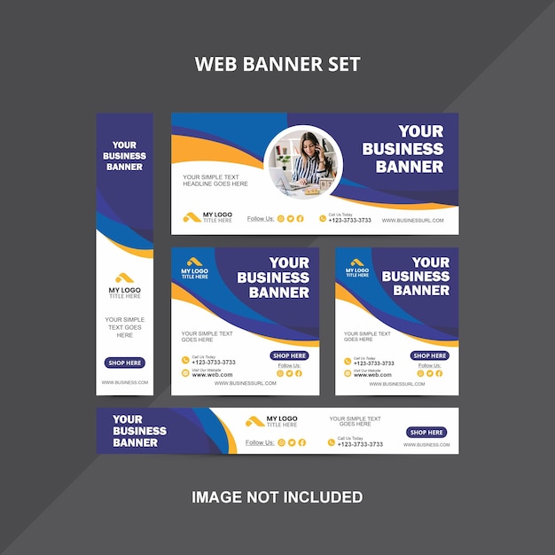 Web Banner Set for Business Marketing