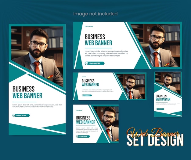 web banner template design set with different sizes web banner design set business advertising set