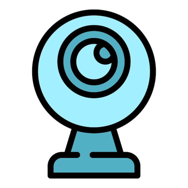 Web camera icon Outline web camera vector icon color flat isolated