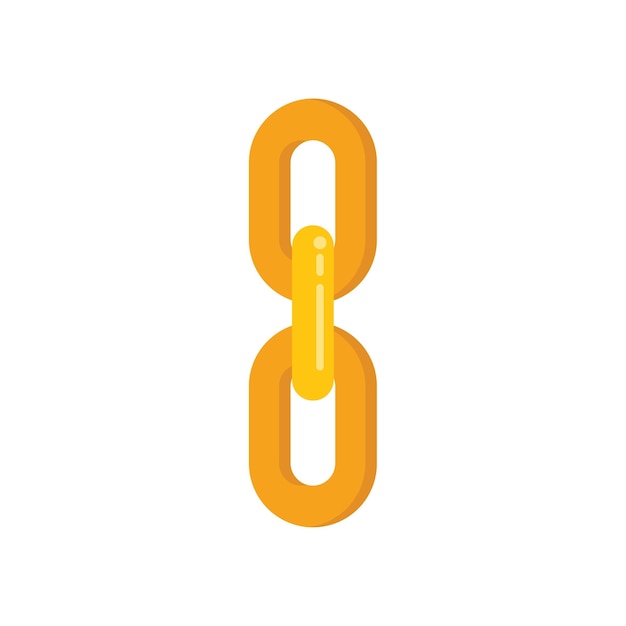 Web chain icon flat vector Business system Computer button isolated
