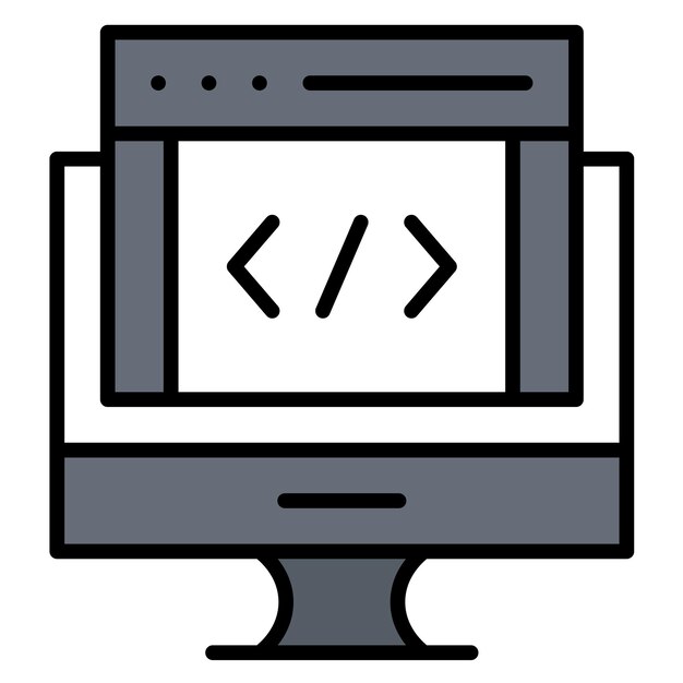 Web Coding Vector Illustration Style