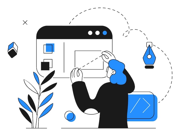 Web designer organizing website layout elements