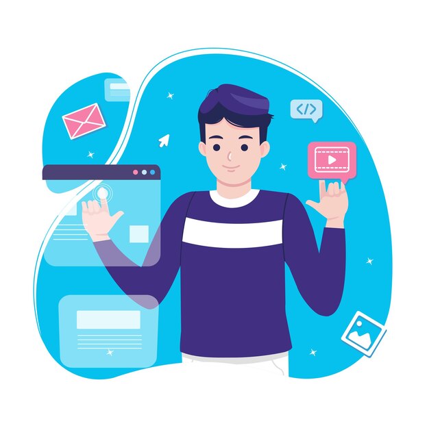 Web developer concept illustration banner