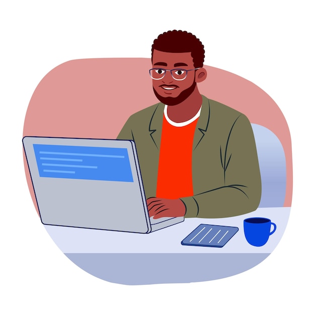 Web developer illustration in a flat style