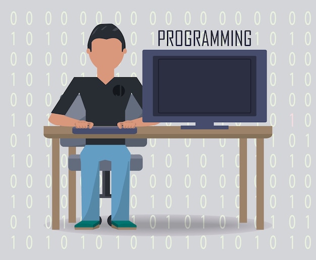 web developer working on computer programming coding
