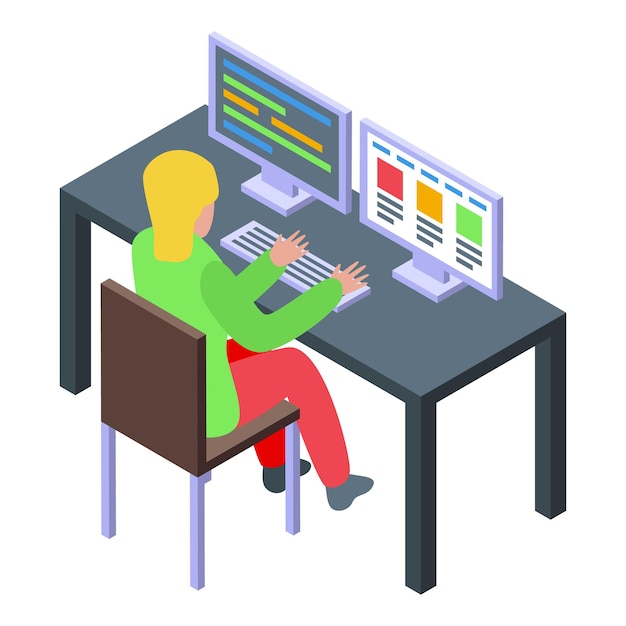 Web developer working on computer with code on screen