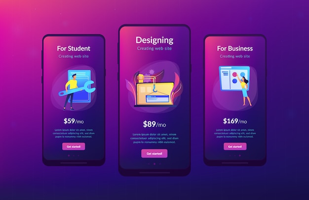 WEB development app interface template