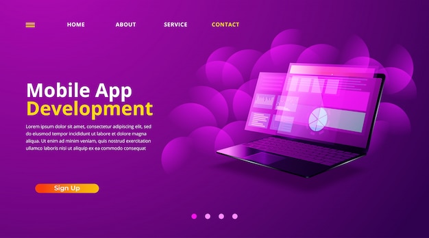 Web development, coding and programming responsive layout internet site or app of devices.  
