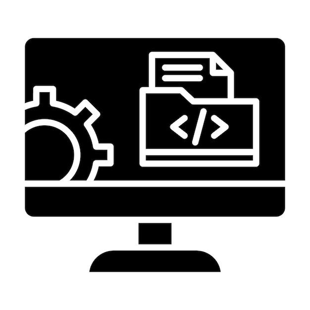 Web Development Glyph Solid Black Illustration