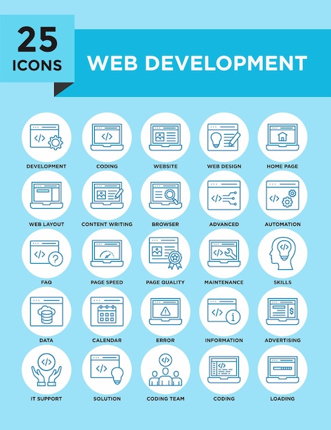 Web Development icon collection set