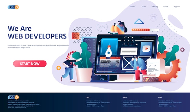 Web development  landing page template  illustration