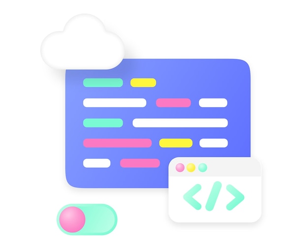 Web Development Vector Graphic Modern Coding and Programming Elements