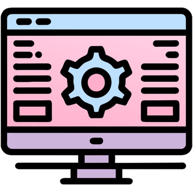 web development workflow diagram icon colored outline