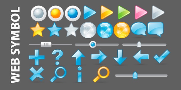 web direction icons set design