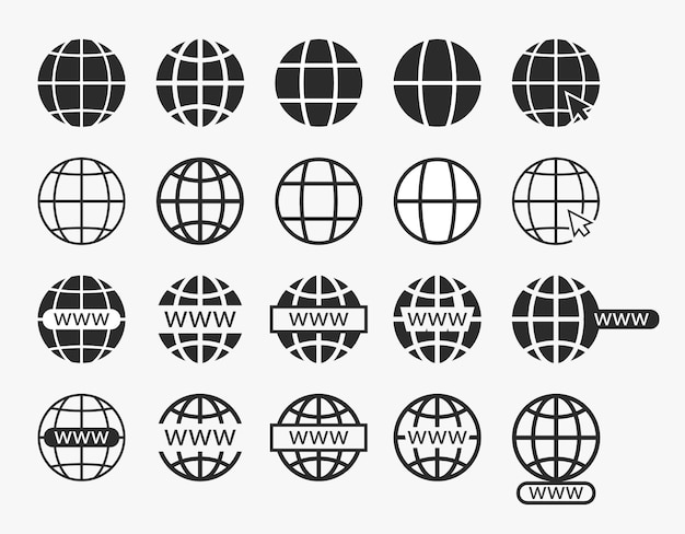 web icon set website set icon internet vector www icon template illustration on white background