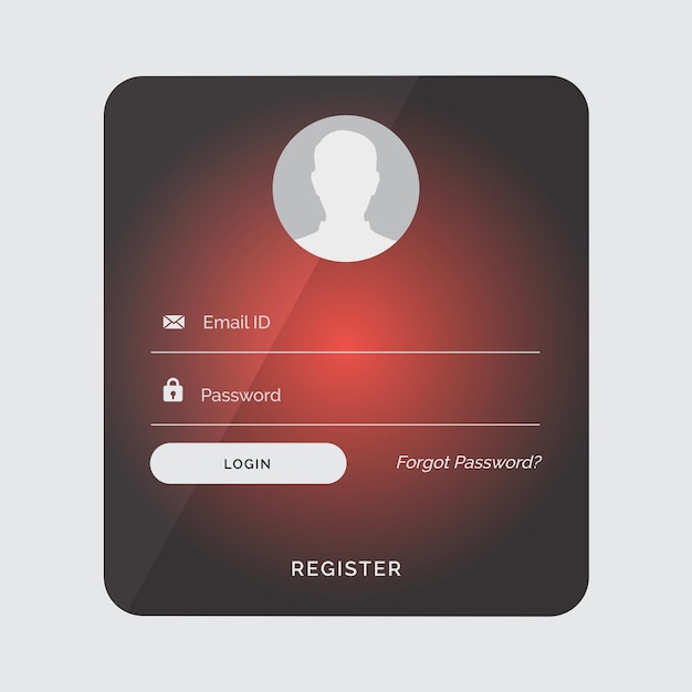 web login vector template