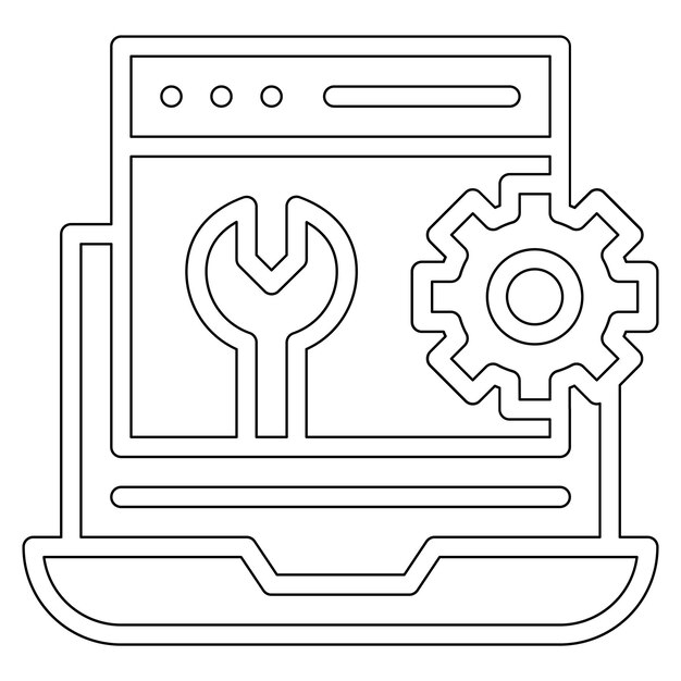 Web Maintenance vector icon illustration of Coding and Development iconset