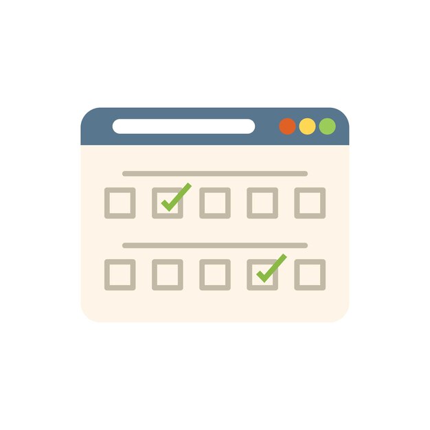 Web mark test icon flat vector School exam Answer check isolated