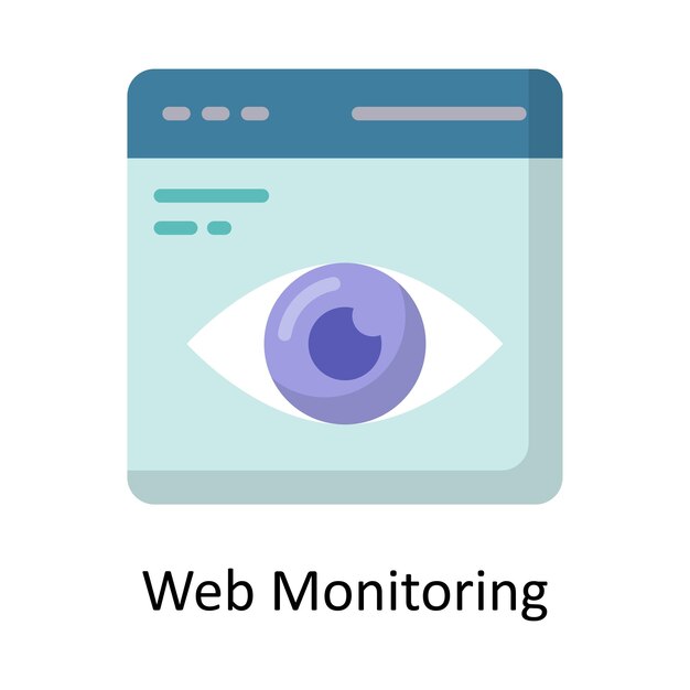 Web Monitoring Vector Flat Icon Design illustration