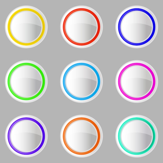 web round buttons colorful abstract collection with elements