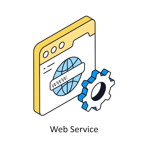 Web Service Isometric style icon Symbol on White background EPS 10 File
