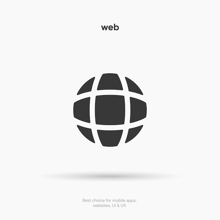 Vektör web simgesi sembolü i̇nternet simgesi web'e git simgesi http adres işareti küre ağı www web sitesi simgesi