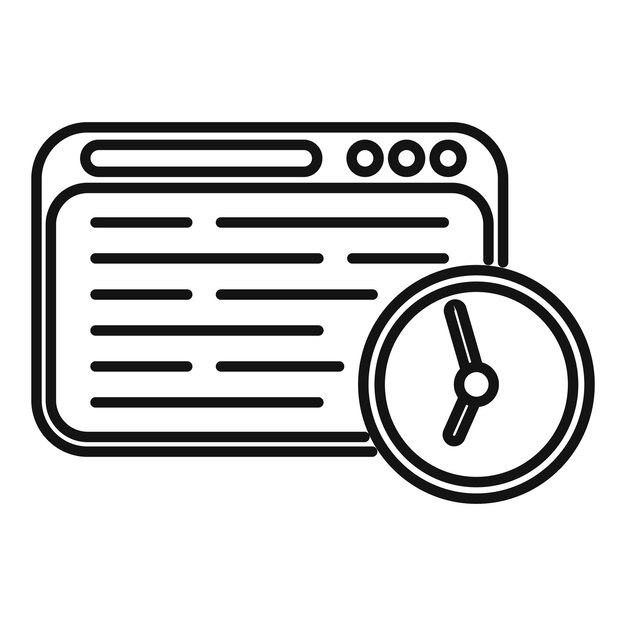 Web site duration work icon outline vector Digital hour