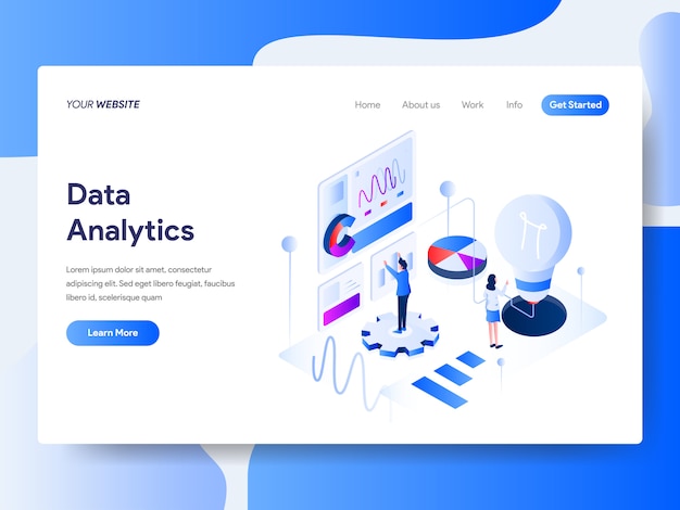Web Sitesi Sayfası İçin Veri Analizi İzometrik