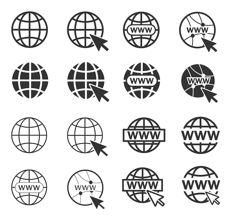 Vektör web sitesi simgesi. vektör www simgesi