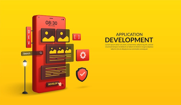 Web Software and Application development concept coding and programming Responsive lUX UI design
