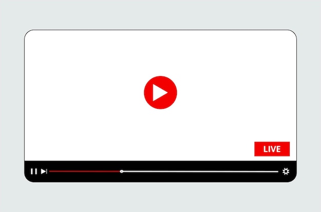 Web ve mobil uygulamalar için modern video oynatıcı tasarım şablonu Vektör illüstrasyon