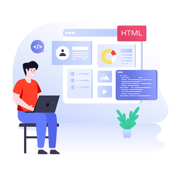 Web wireframe flad Premium illustration