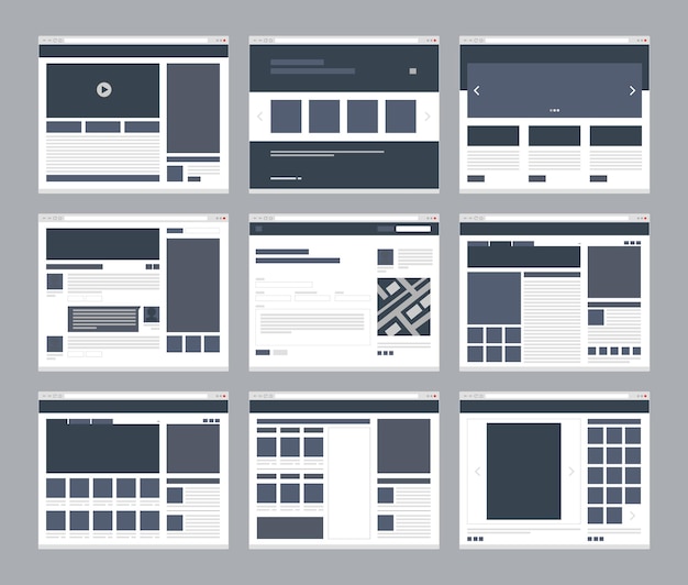 web wireframes landing templates website pages layouts email video benefits setting company information blog webpages html form responsive designs