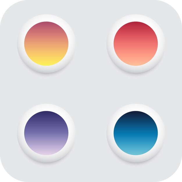 Webkit Linear Gradient A series of four circles with different colors and colors on them