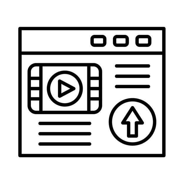 Webpage Upload Line Illustration