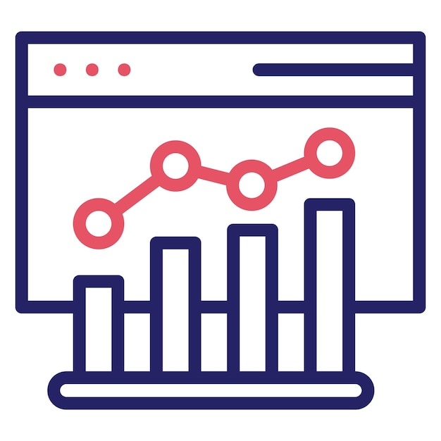 Website Analytics vector icon illustration of Banking and Finance iconset