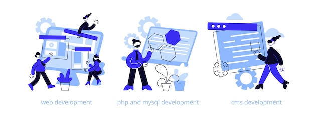 Website architecture abstract concept illustration set.