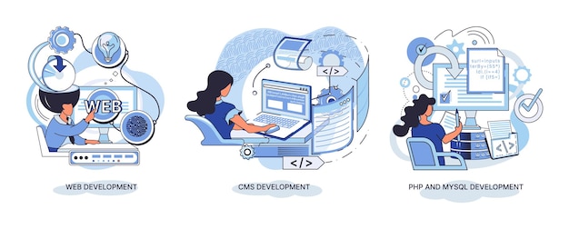 Website architecture concepts metaphor Web development PHP and MySQL CMS interface design software testing Creation digital Software mobile desktop platforms Digital content management system